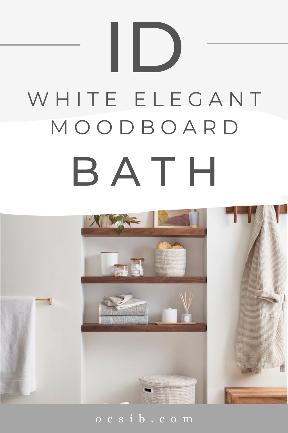 White Elegant Bathroom: Interior Design Mood Board